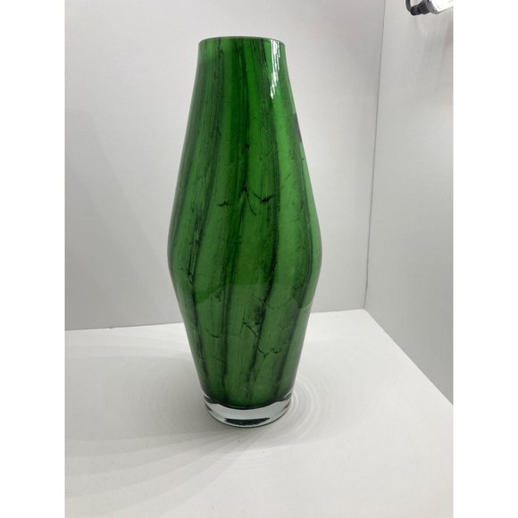 Makora Poland Handmade Green 12in Vase Stunning Nature - Picture 5 of 10